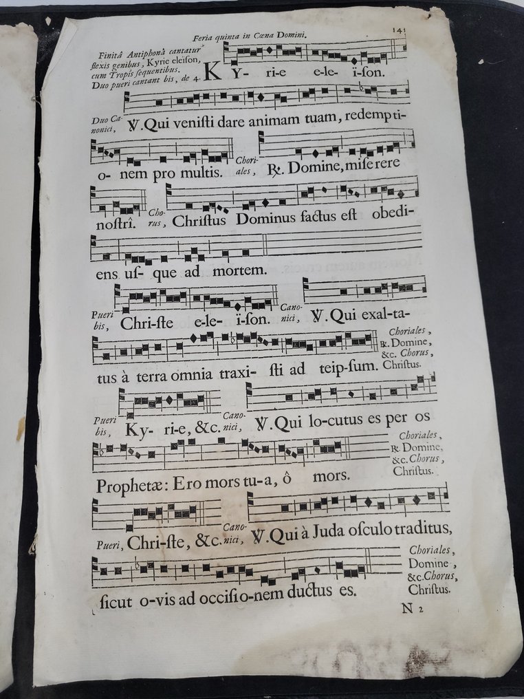 2 feuillets recto-verso Antiphonaire de Sens - 1758 #2.1