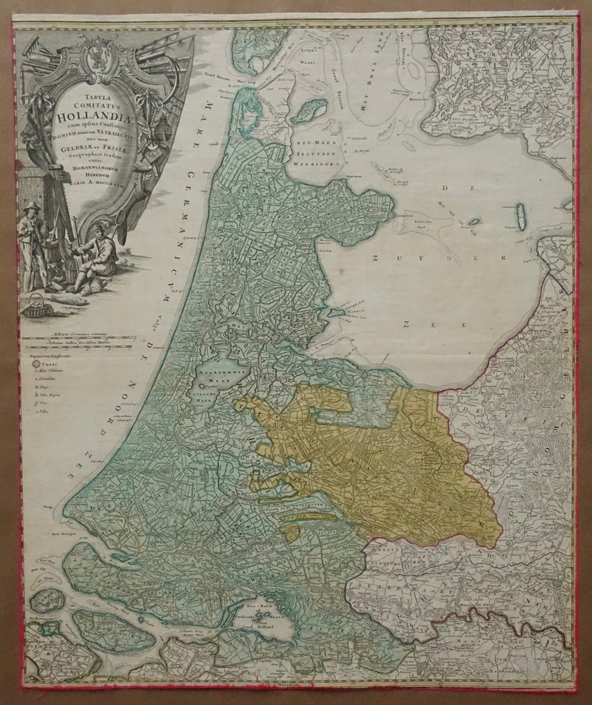 Ολλανδία - Νορντ- και Ντζουίντ-Χολαντ; Erven Homann - Tabula Comitatus Hollandiae - 1733 #1.0