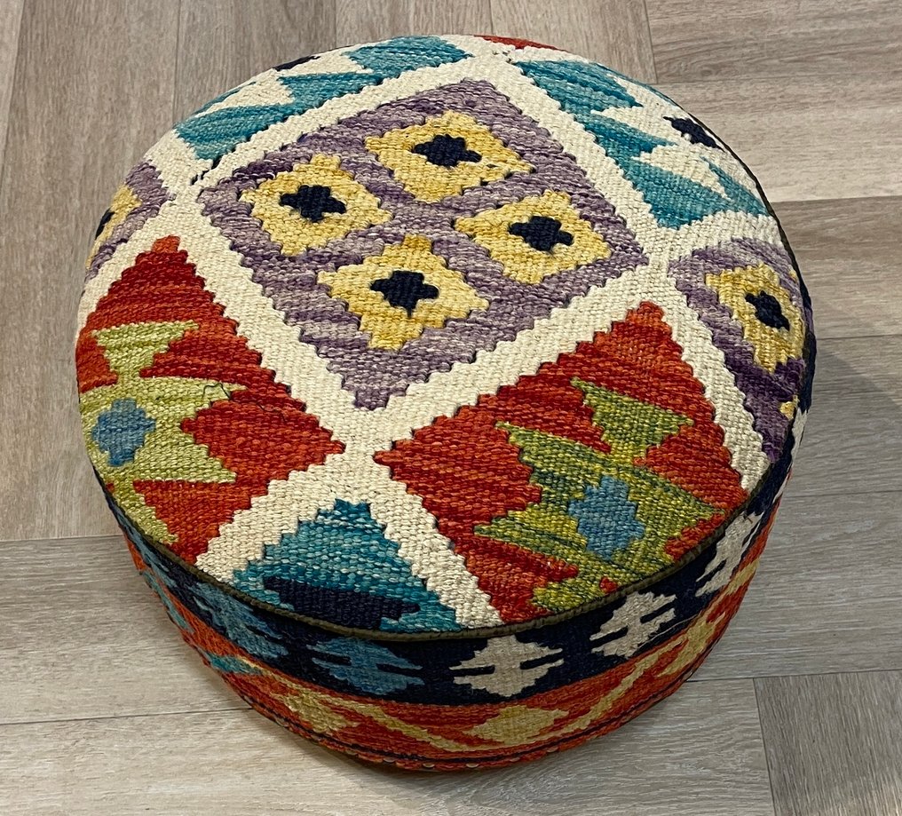 Κελίμ ποεφ - χειροποίητο κελίμ - (αχρησιμοποίητο) - αχρησιμοποίητο - μαλλί - πολύχρωμο κελίμ - - Κιλίμι - 37 cm - 37 cm #4.3