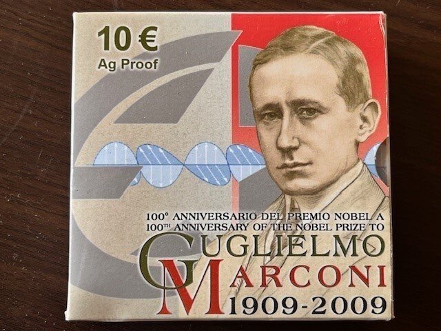Ιταλία. 10 Euro 2009 "Guglielmo Marconi 100° Anniversario del premio Nobel" Proof (χωρίς τιμή ασφαλείας) #2.1