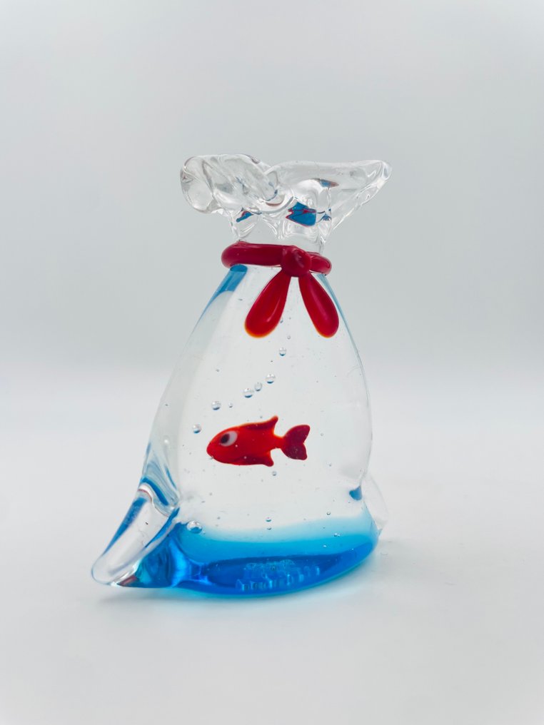 Guidotti - Γλυπτό, Sacchetto con pesce rosso - 5 cm - γυαλί Murano - 2025 #4.3