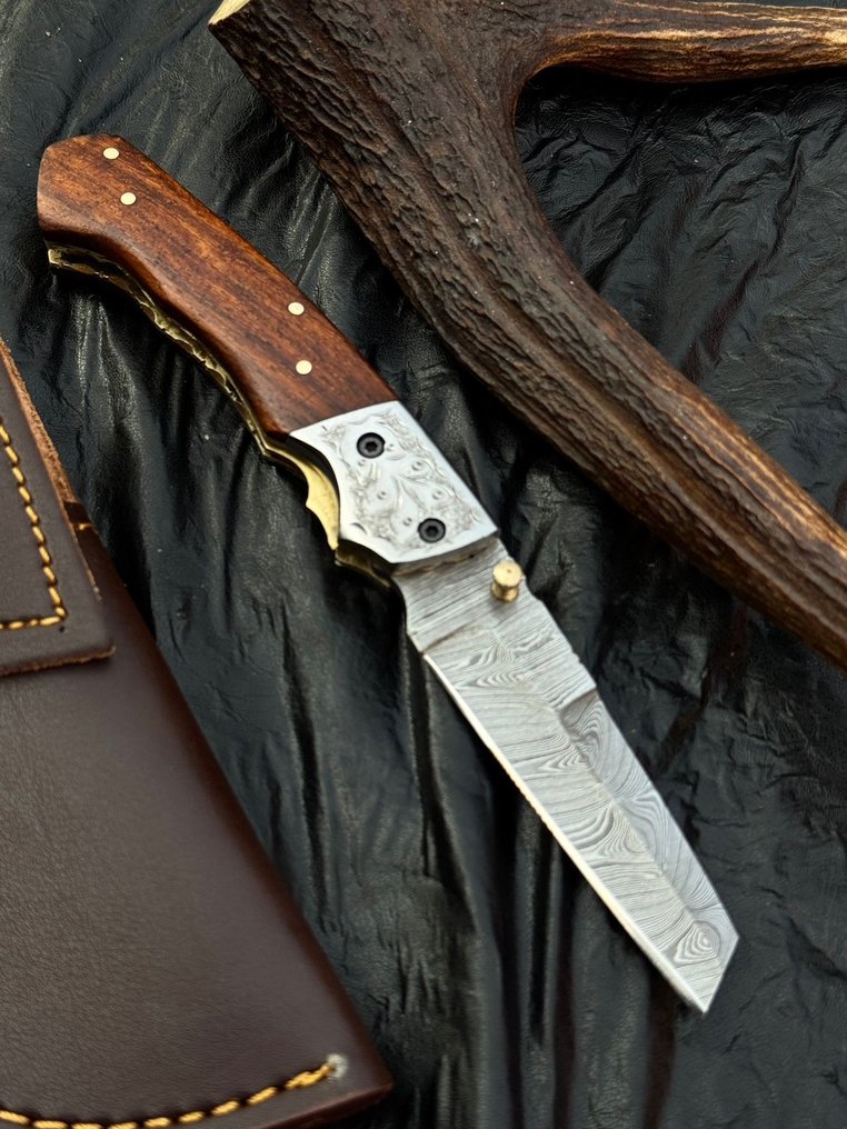 厨刀 -  厨房刀具 - 折叠刀 - 线锁 - 天然木材雕刻 - 皮革 - 亚洲 - 木头 - 亚洲 #2.1