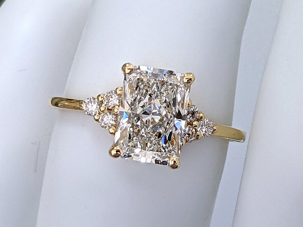 沒有保留價 - 戒指 - 18 克拉 黃金 - 2.19ct. tw. 鉆石 (實驗室培育) - 鉆石 - IGI Certified #3.2