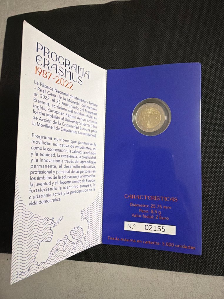 Spanien. 2 Euro 2021/2022 "Toledo" + "Erasmus" (2 monedas) Proof  (Ohne mindestpreis) #3.2