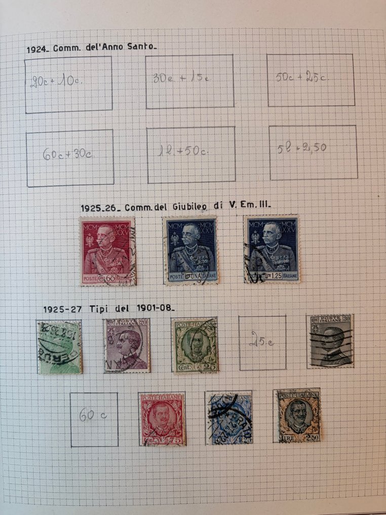 王国 - 意大利共和国 1863/1979 - 主要使用的收藏。注意到一些我的值，包括‘romana’，‘radiodiffusione’，‘ERP’等。 #4.3