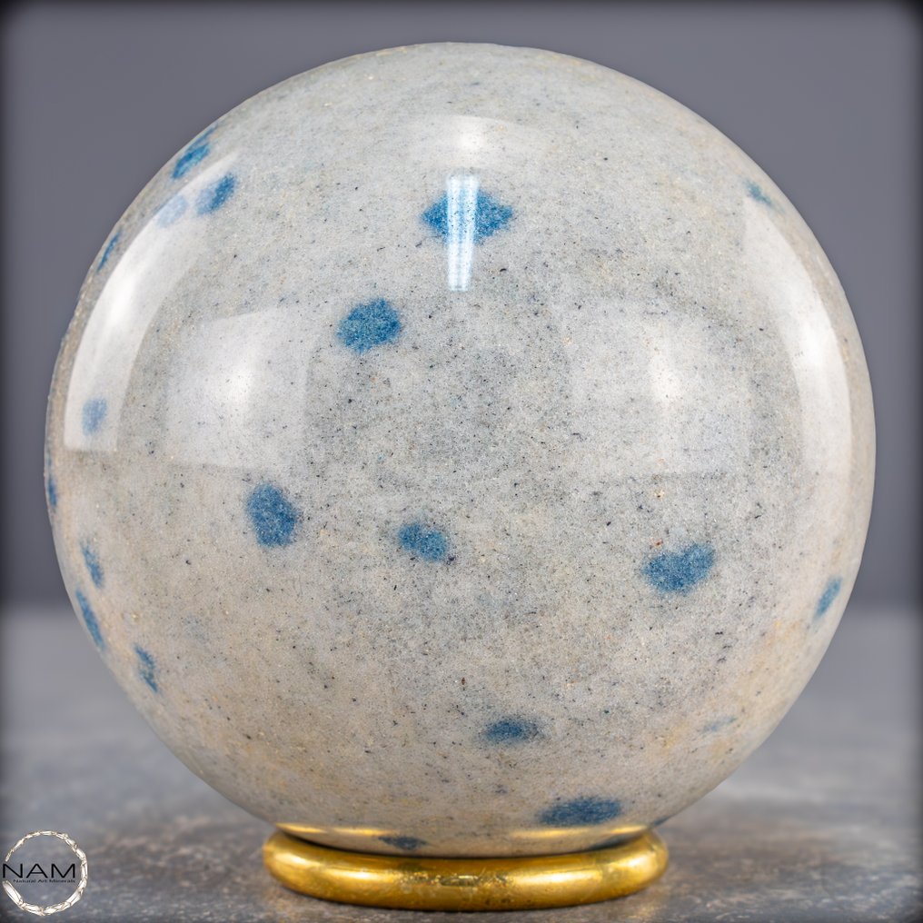 天然的K2球 稀有的石英基质，含有天蓝色包裹体- 868.09 g #4.3