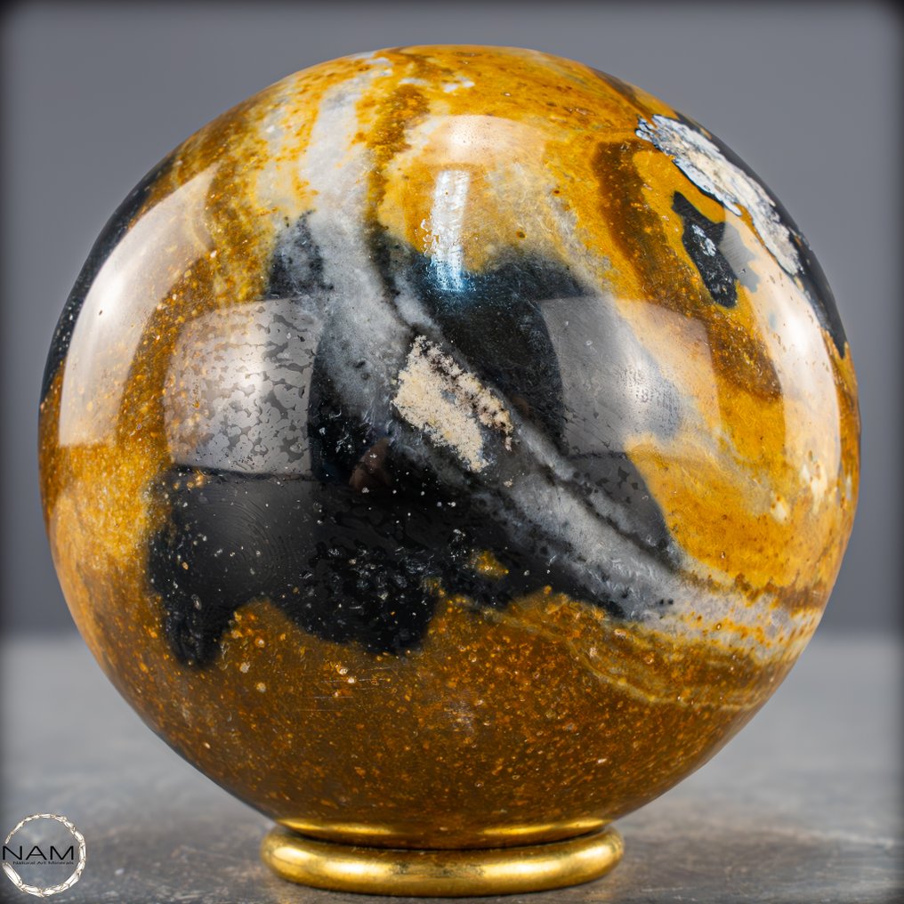 美丽的天然碧玉和玉髓 球体- 1128.34 g #1.0