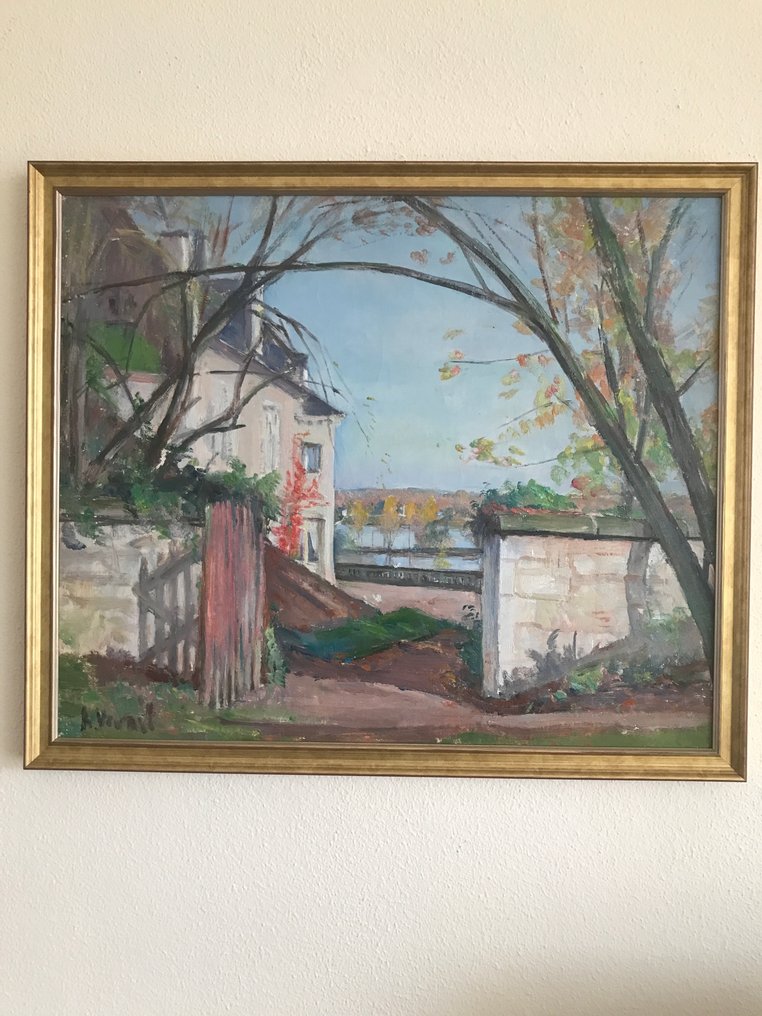 André-Léon Vivrel (1886-1976) - Maison bourgeoise en bord de Seine #1.0