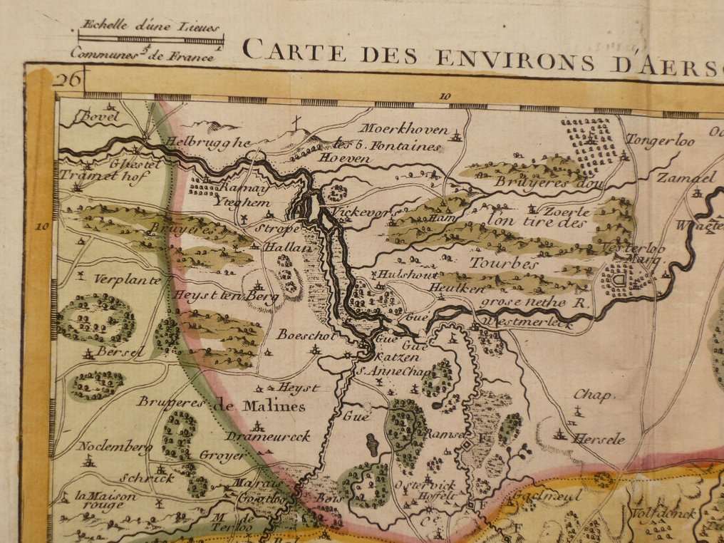 Βέλγιο - Aarschot / Diest; J.B. Crepy - Carte des environs de D'Aerschot et de Diest - 1721-1750 #2.1