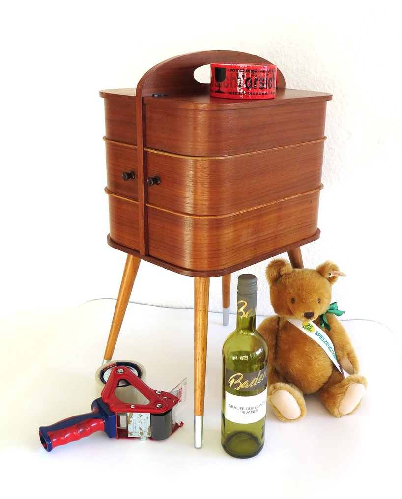 Sewing box - Wood - Teak wood table from the 1950s #1.0