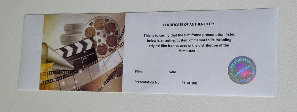 Solo: A Star Wars Story - Framed Film Cell Display with COA #4.3