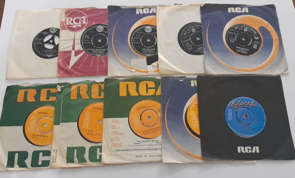 艾維斯·普里斯萊/貓王 - 10 x UK RCA 7" singles - 多個標題 - 45 RPM 7 吋單曲 - 1957 #1.0