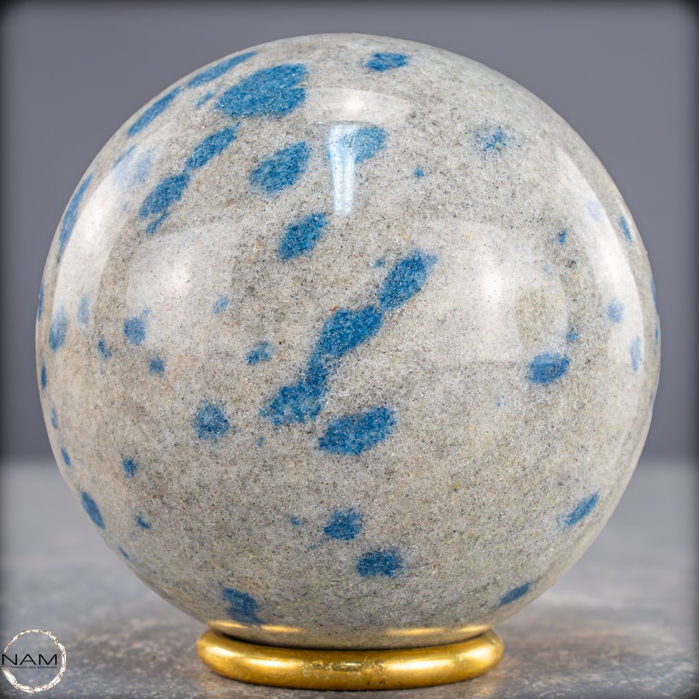 天然的K2球 稀有的石英基质，含有天蓝色包裹体- 868.09 g #2.1