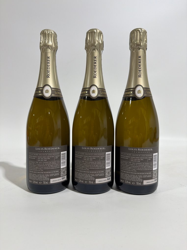 Louis Roederer, Collection 244 - Σαμπάνια Brut, Champagne Blend - 3 Bottles (0.75L) #1.0