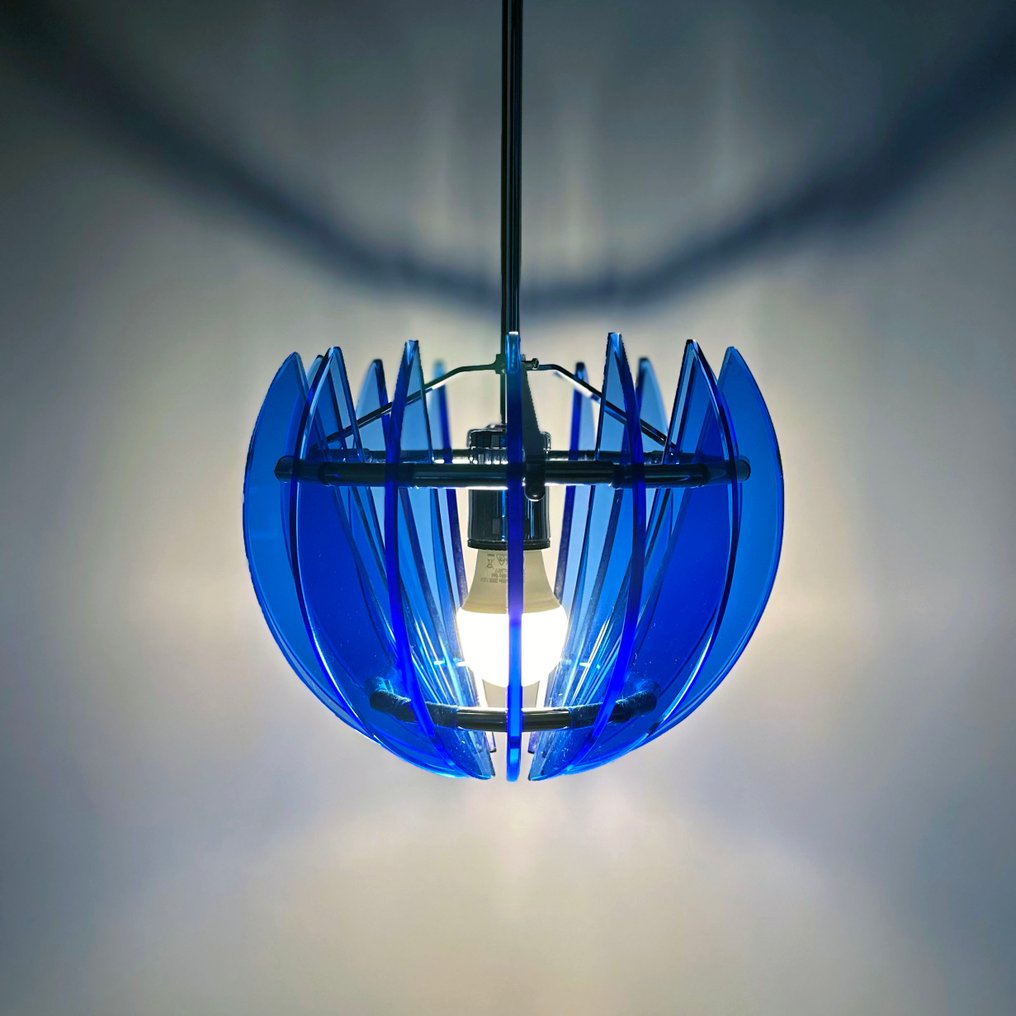 Veca - Κρεμαστό φωτιστικό - Γυαλί Murano - Βιντεντζ μπλε λαμπάδα Murano. #2.1