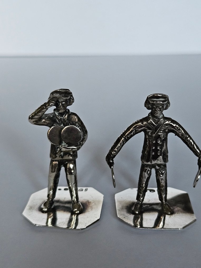 Miniatuur figuur - Schiphol marshaller figuren (2) - .925 zilver #1.0