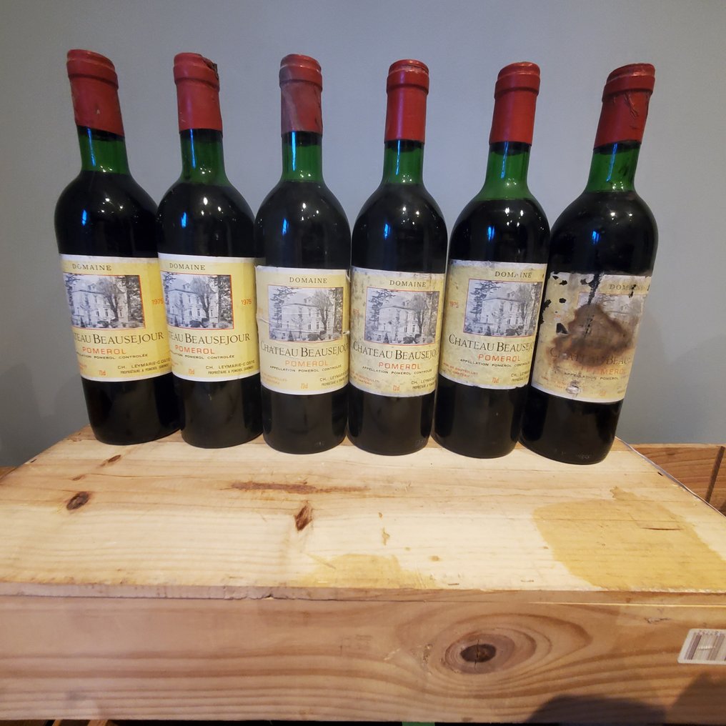 1975 Domaine de Chateau Beauséjour - Pomerol - 6 Flasker (0,75 l) #1.0