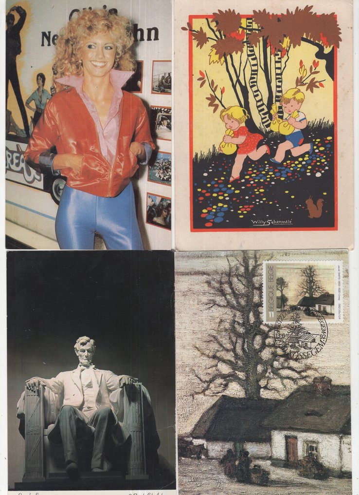 杂类 - 盒子容量约400张明信片，主题多样及地形图。 - 明信片 (400) - 1900-1995 #2.1