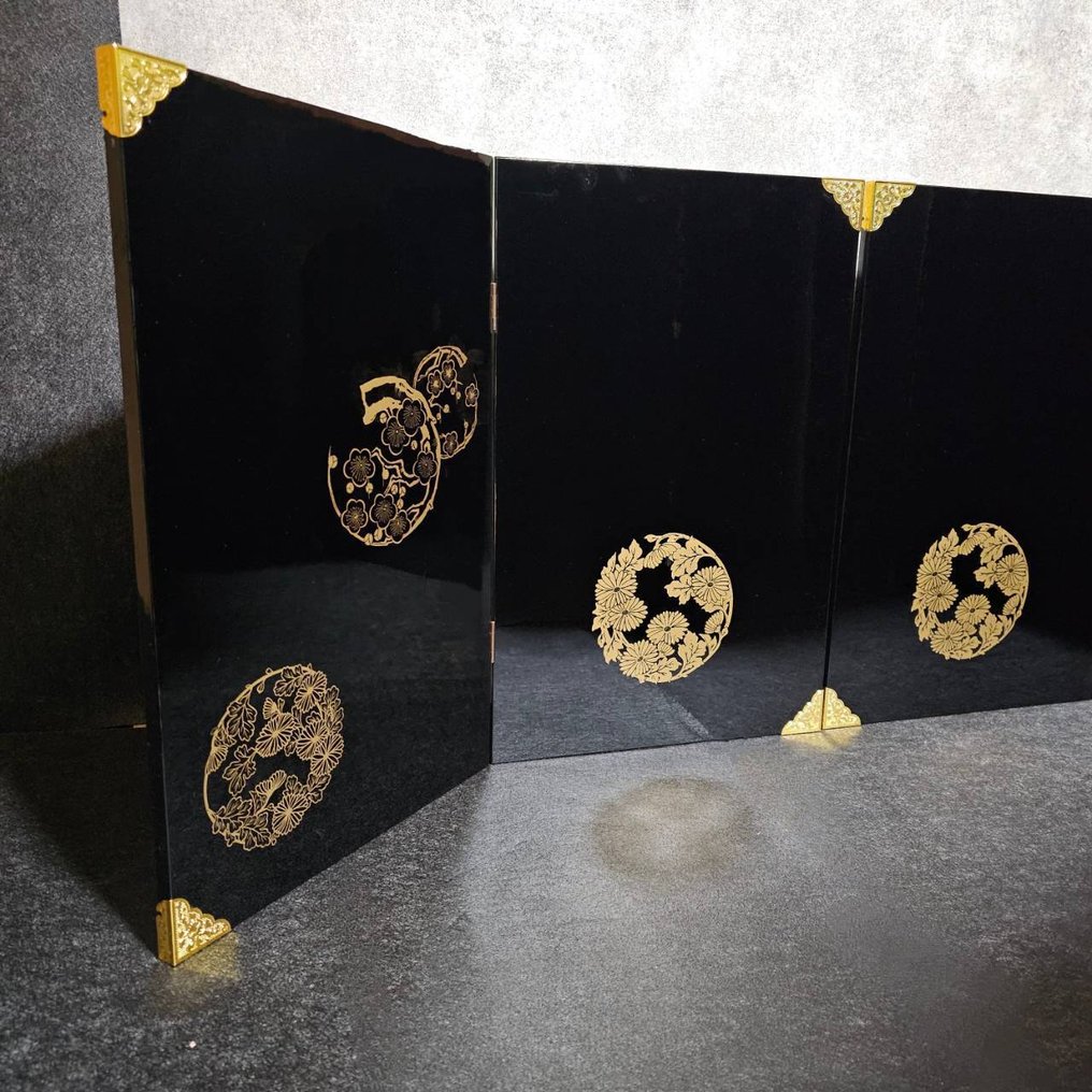 Αναδιπλούμενη οθόνη - Ξύλο, Επιχρυσωμένο ξύλο - Ιαπωνία  (χωρίς τιμή ασφαλείας) #2.1