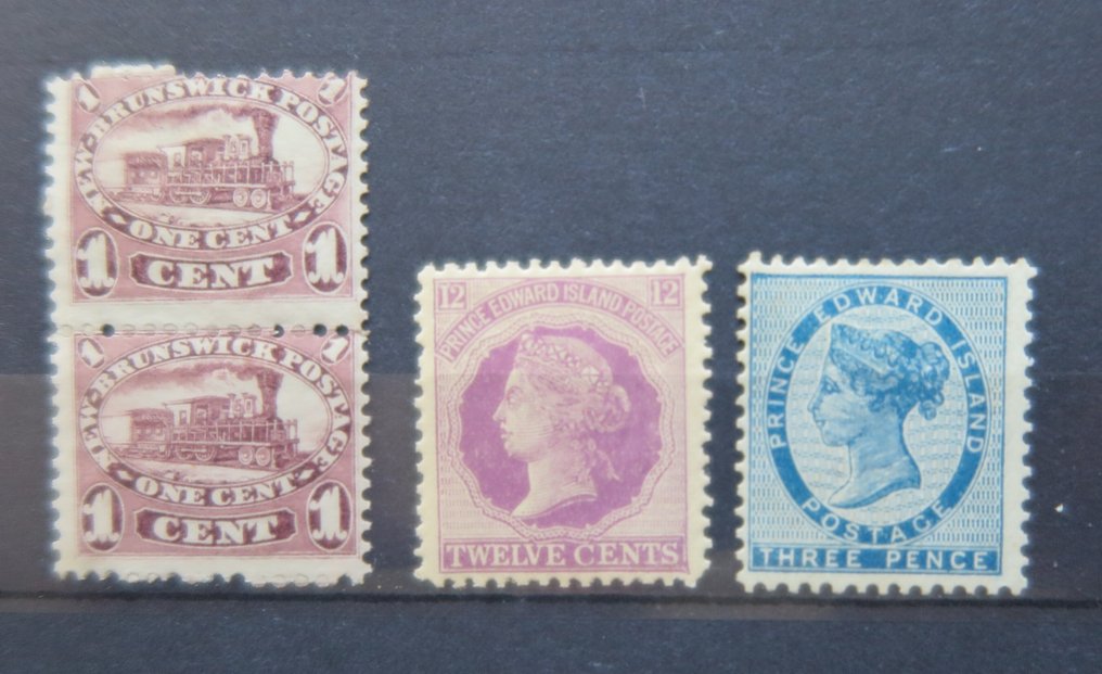 Förenade kungariket och engelska kolonier  - Parti i 3 stockböcker med bl.a. klassiskt #1.0