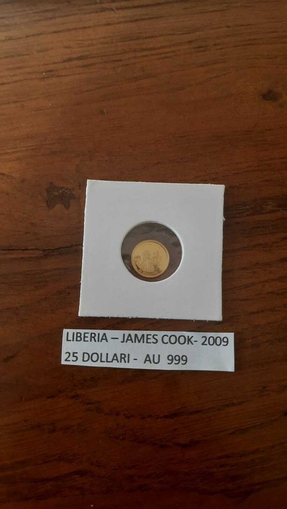 Libéria. 25 Dollars 2001 James Cook  (Sem preço de reserva) #4.3