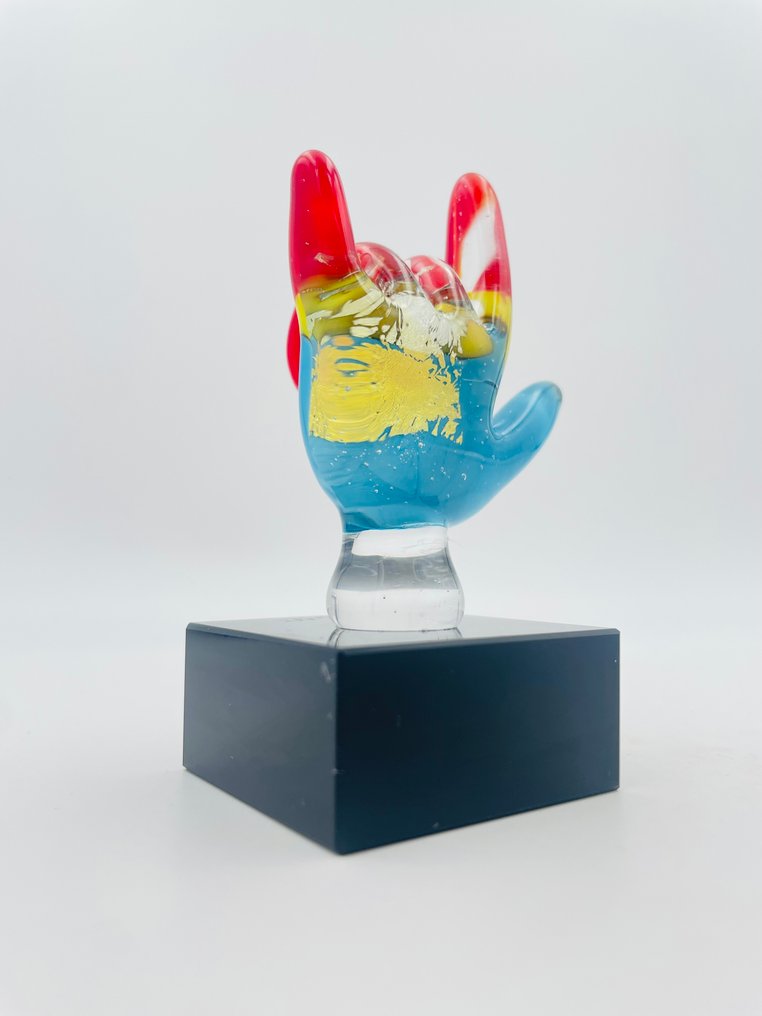 Guidotti - Γλυπτό, Mano con foglia d’Oro e argento. - 7.5 cm - γυαλί Murano - 2025 #2.1