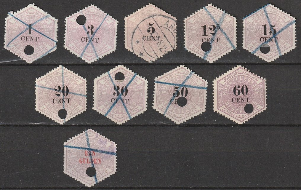 Netherlands 1877 - NVPH TG1 through TG6 and TG 8 through 11. #1.0
