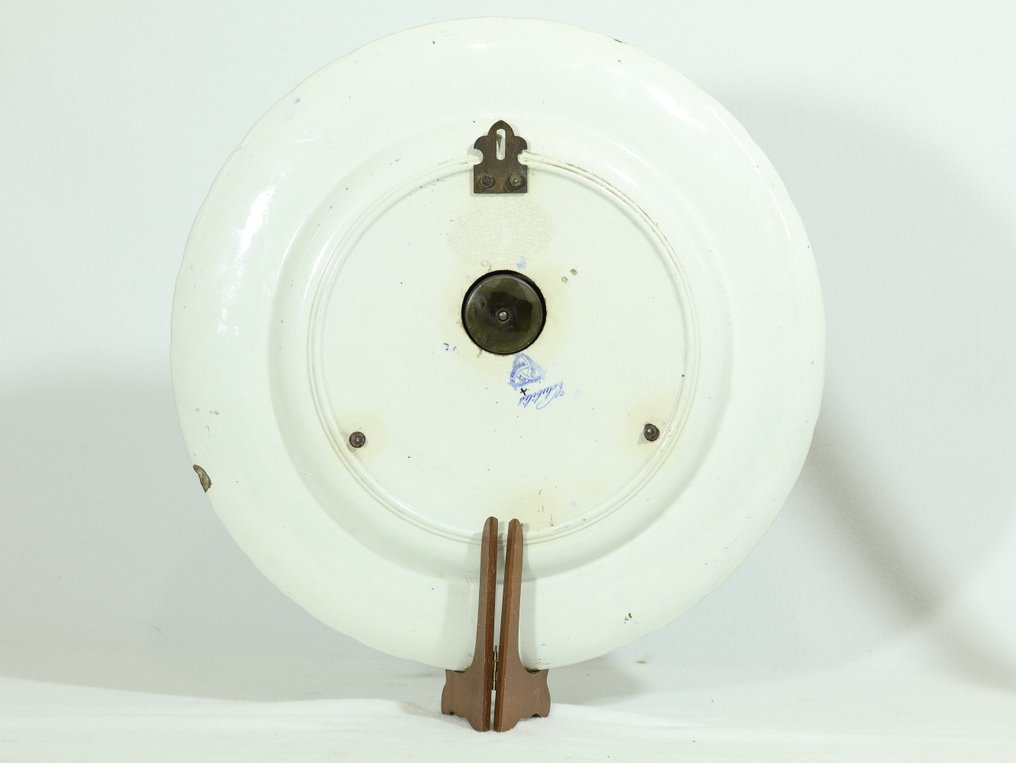 Zeldzaam Art Nouveau muurschildering in faïence – Model « Colubilis » – D. Johnston, Bordeaux – -  Art Nouveau Aardewerk - 1850-1900 - Zeldzaam wandhorloge. #4.3