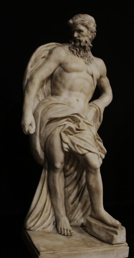 Γλυπτό, Scultura in mamro statuario, Dio Oceano after Pietro Bracci, altezza 105 cm - 105 cm - Μάρμαρο #1.0