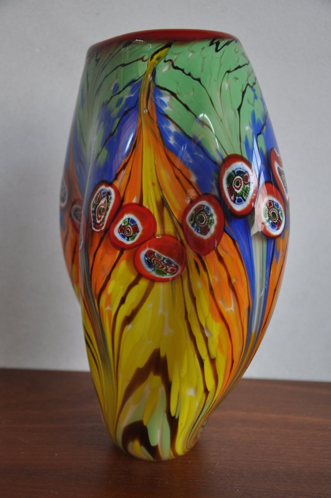 Dale Tiffany - 花瓶 -  AV15209  - 手工吹制玻璃 - 孔雀羽毛花瓶 #1.0