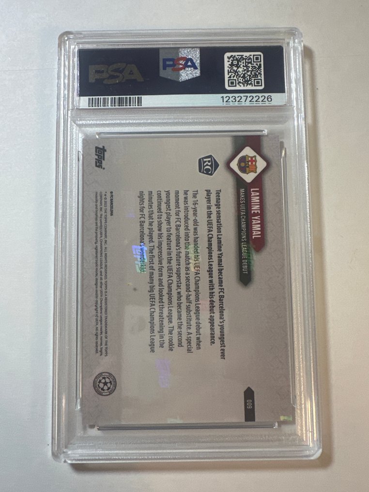 2023/24 Topps Topps Now UCL Lamine Yamal #9 Rookie-kort - PSA 10 - 1 Graded card #1.0