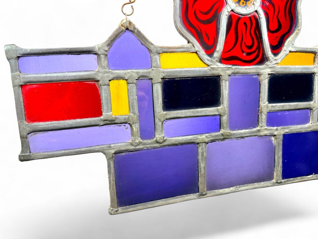 Art Deco Lasimaalausikkuna - Large 34x51cm - 1910-1920  #3.2