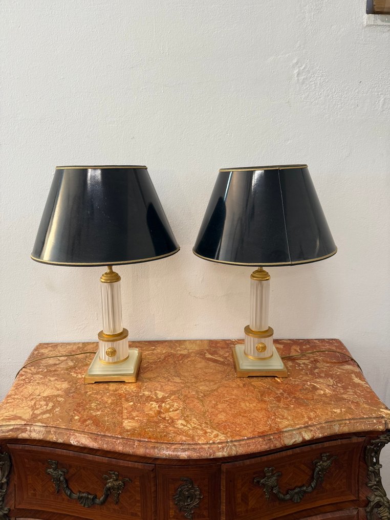 Versace - Versace - Candeeiro de mesa (2) - Medusa - Cristal - Par de luminárias #1.0