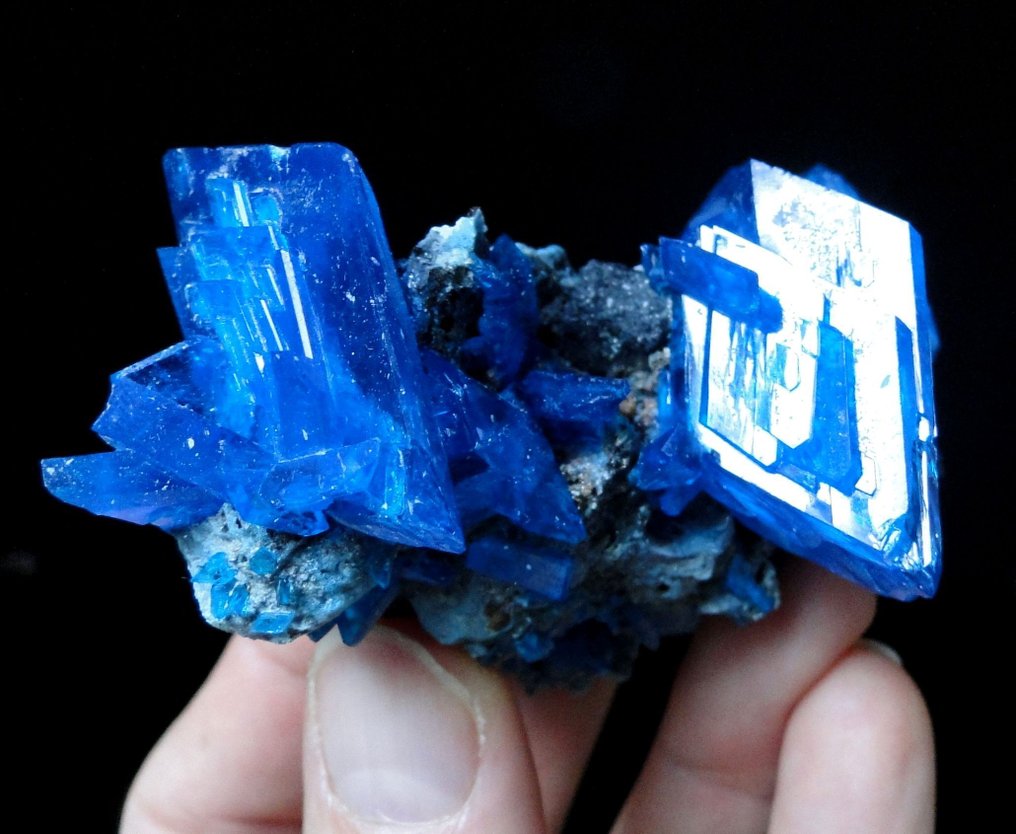 Chalcanthite - aglomerado de cristais Cristais azuis elétricos vívidos na matriz! Sem preço de reserva!- 121 g #3.2