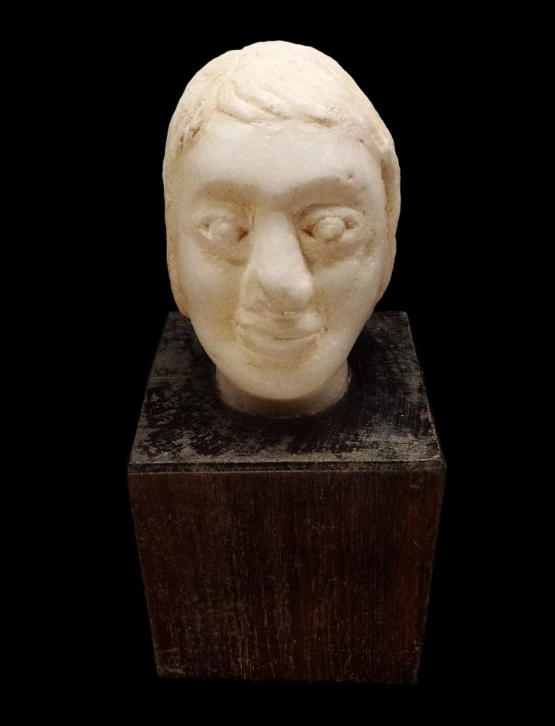 Αρχαία Ρωμαϊκή - Κεφαλή νεαρού άνδρα σε μάρμαρο - 2ος / 3ος αιώνας μ.Χ. #3.2