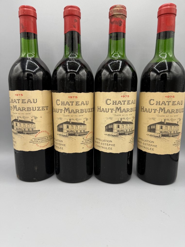 1975 Chateau Haut-Marbuzet - Saint-Estèphe - 4 Bottiglie (0,75 L) #1.0