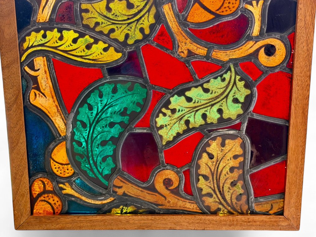 Αρ Ντεκό Παράθυρο βιτρό - 1920-1930 - Έργο τέχνης 60x50cm/4,1Kg  #4.3