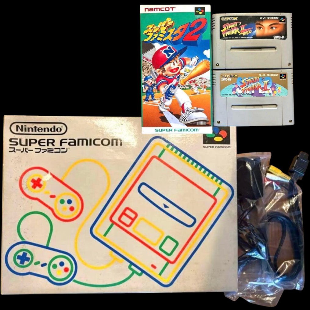 Nintendo - Super Famicom (Japanese SNES) - Set with 3 Games (Japan, 1990) - 電玩遊戲機 + 遊戲 #1.0