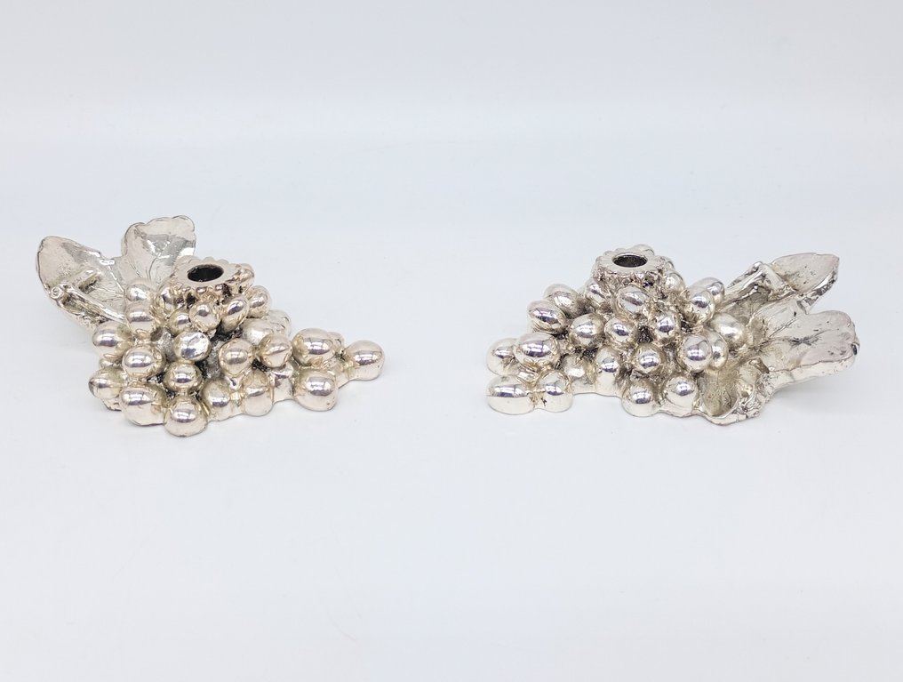 微型人物 - Coppia di candelieri a grappolo - 银 #1.0