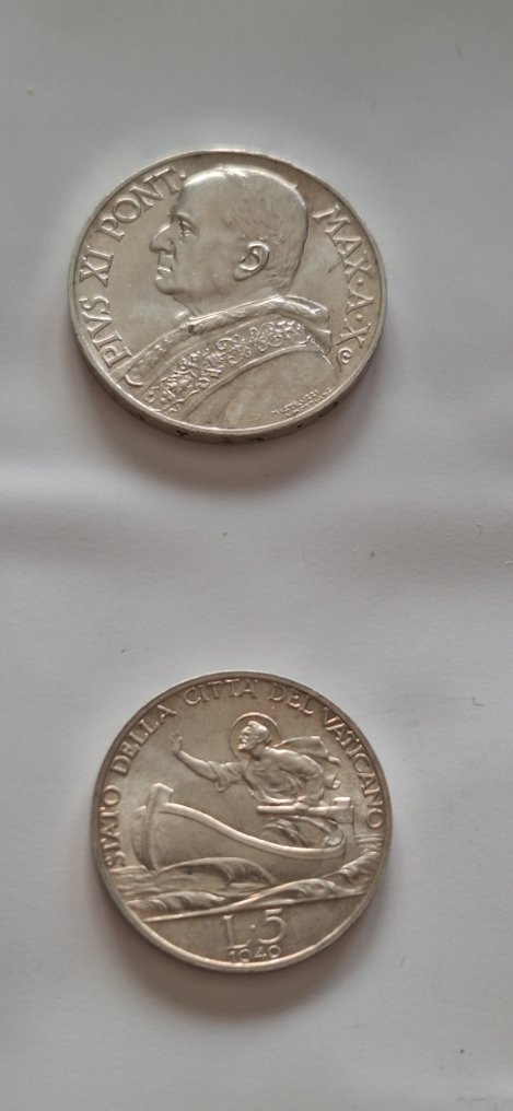 Vatikanstaten. Pio XII. 10 Lire / 5 Lire 1940  (Ingen mindstepris) #1.0