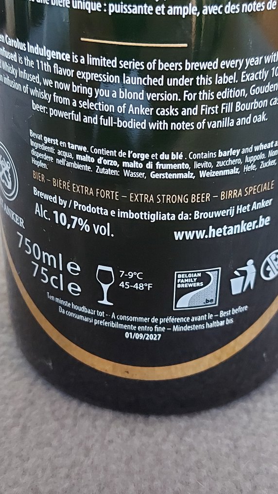 Het Anker - Gouden Carolus Whisky infusionado e Indulgence 2025 Blond Whisky infusionado - 75 cl - 6 botellas #4.3