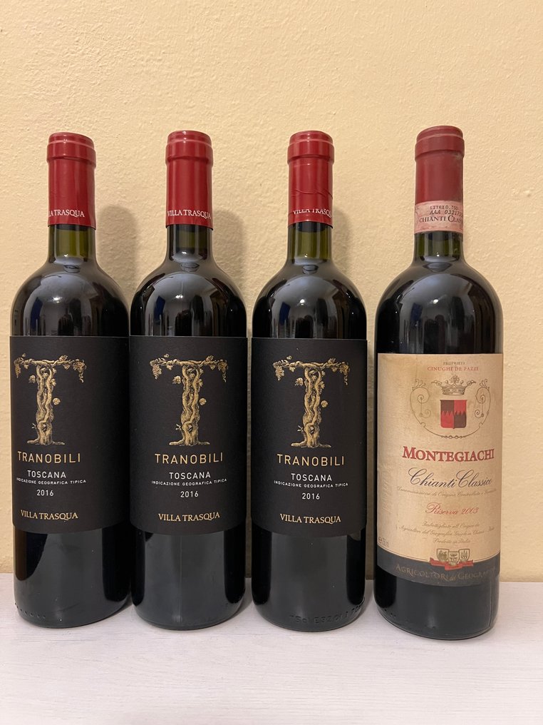Villa Trasqua: Montegiachi Riserva Chianti Classico 2003, Tranobili 2016 x3 - Chianti Classico, Tuscany - 4 Bottles (0.75L) #1.0