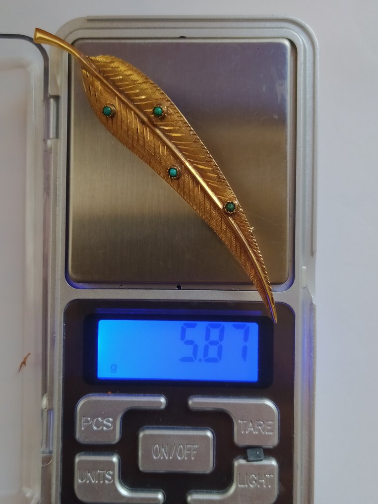 Spilla - 18 carati Oro giallo Turchese - Turchese #4.3