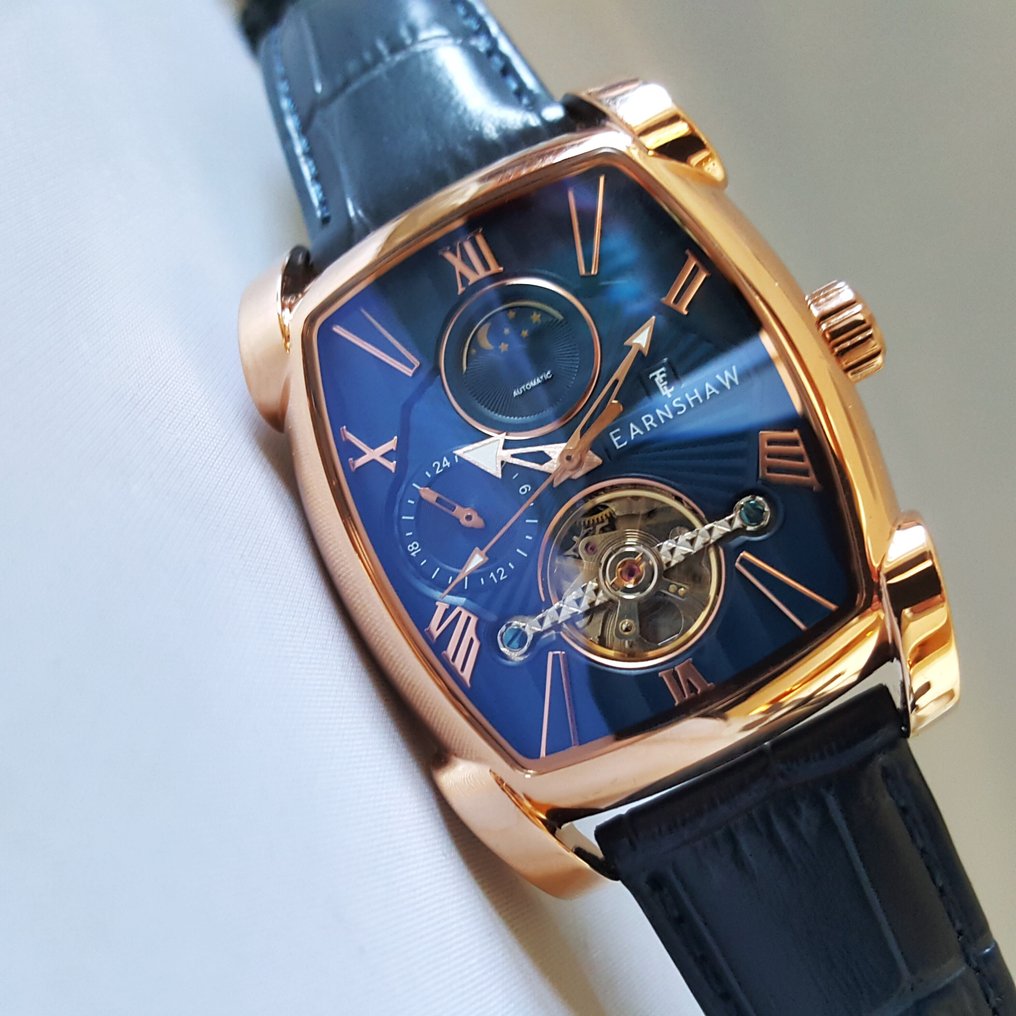 Thomas Earnshaw - Automatic - Moon / Sun - Gold - Tonneau - Dual Time - NEW - Zonder minimumprijs - Heren - 2026 #1.0