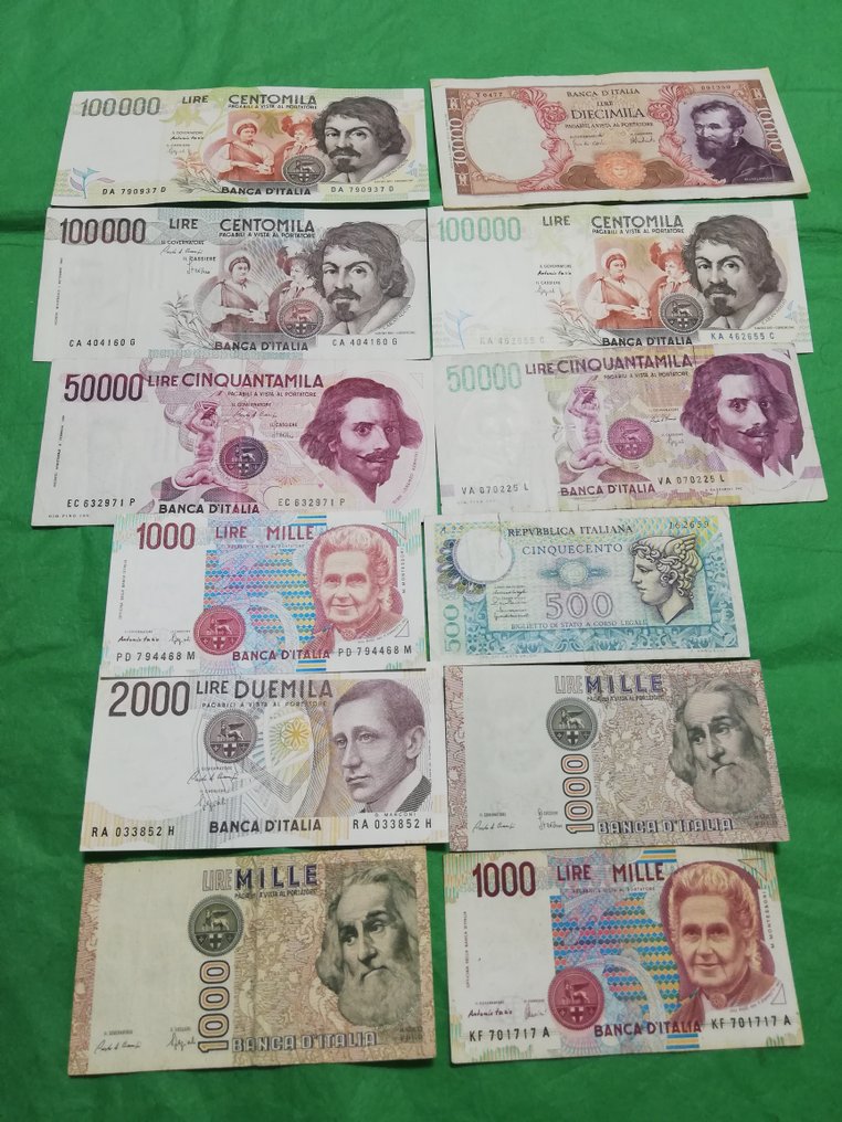 意大利. - 12 banconote Lire - anni vari  (没有保留价) #1.0