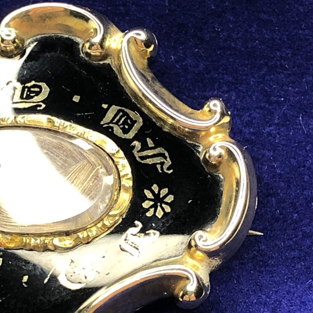 Broșă - 18 ct. Aur galben, Email #3.2