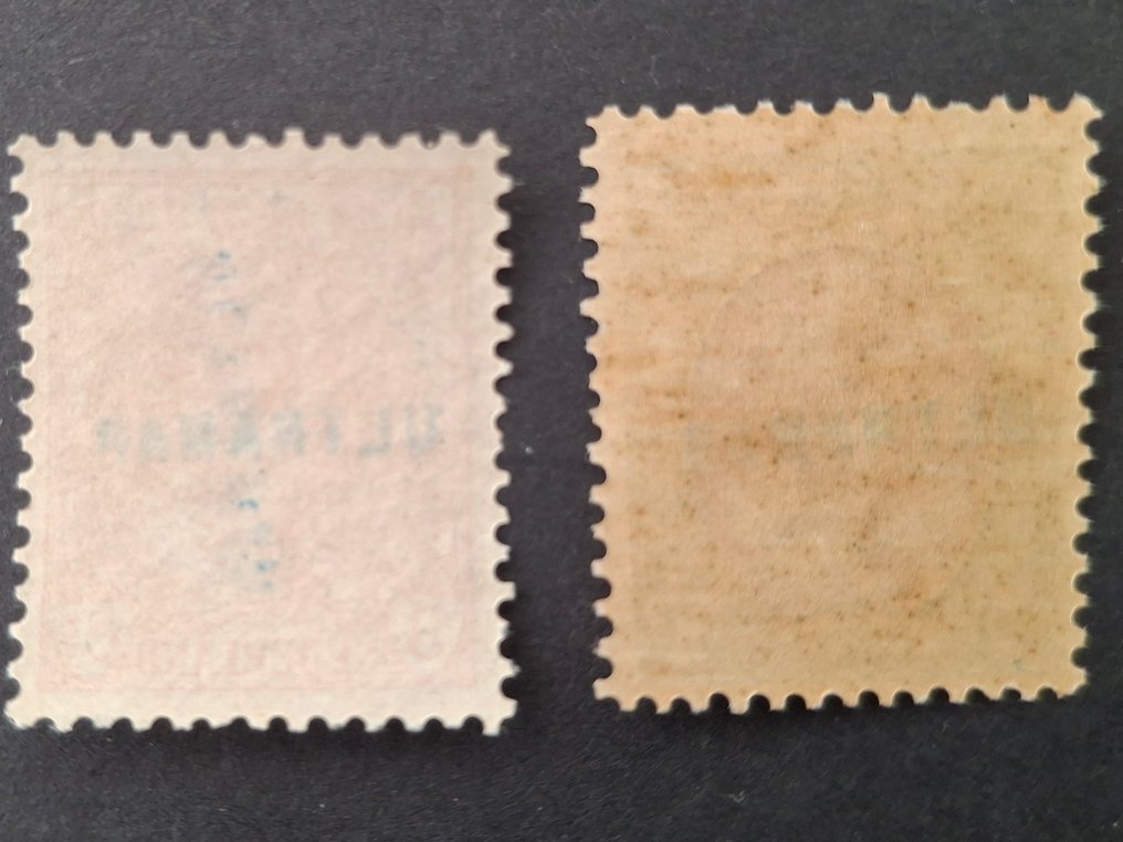 Nederland 1899 - Wilhelmina med pelskrage i ultramarin. - NVPH 56 + 74 #3.2