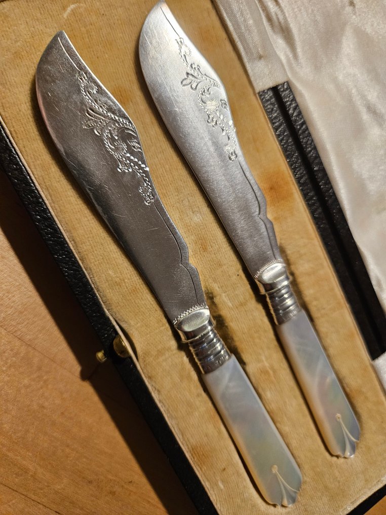 Yates Brothers, Sheffield (reg. 1900) - Σετ μαχαιροπήρουνων (2) - .925 silver - Μαχαίρι βουτύρου Silber #1.0