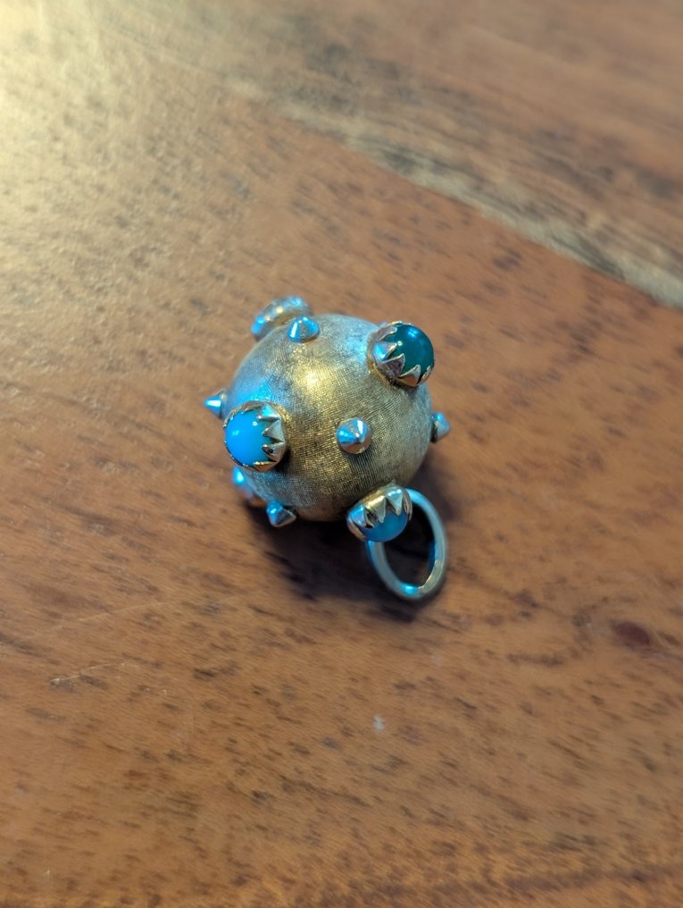 Pendentif - 18 carats Or jaune Turquoise - Turquoise #4.3