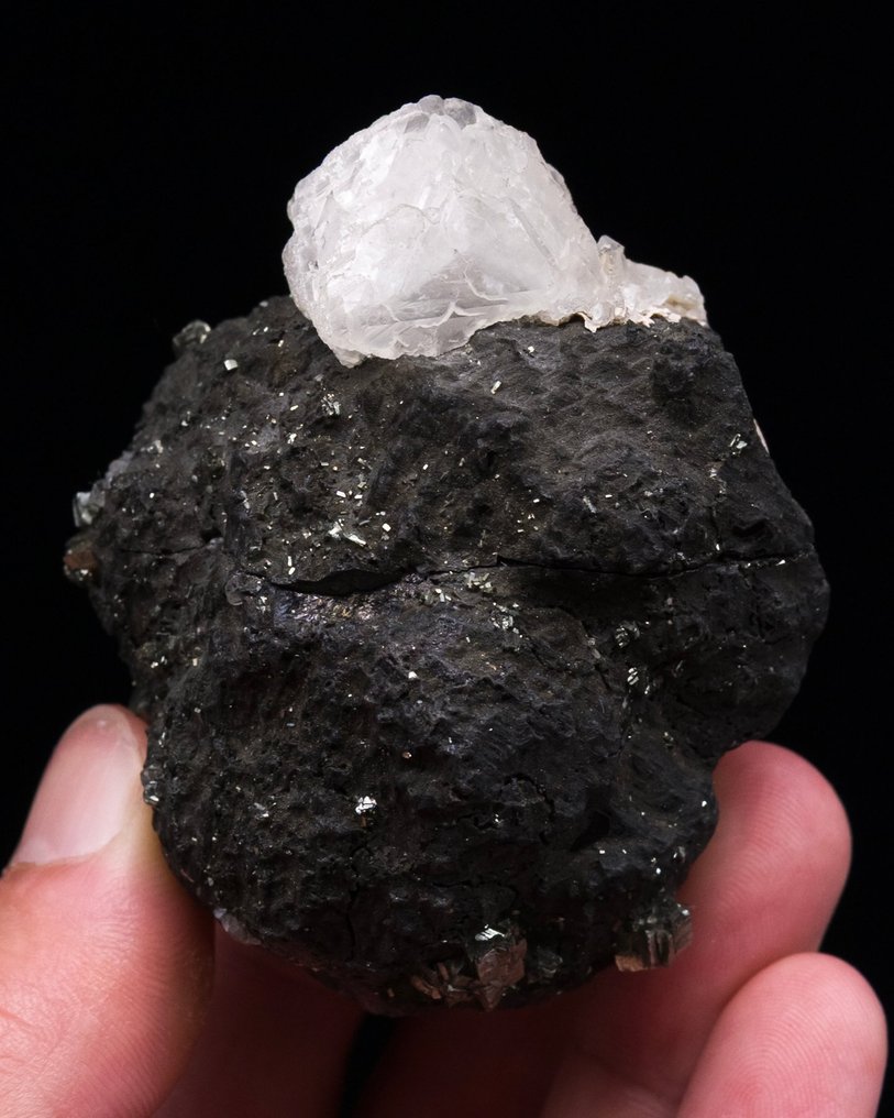 方解石在闪锌矿上 来自经典地点的水晶 - 高度: 6.2 cm - 闊度: 5.1 cm- 175 g - (1) #3.2